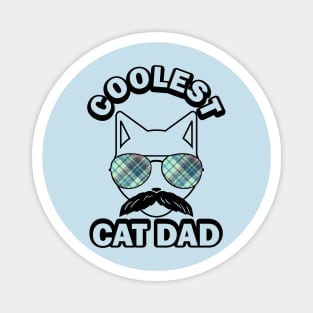 Coolest Cat Dad Plaid Sunglasses Kitten Father Magnet